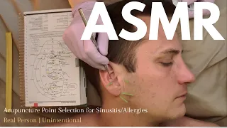 [Real Person | Unintentional ASMR] Face + Ear Acupuncture Points for Sinusitis/Allergies ft. Tom 💚