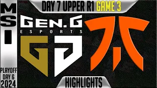 GEN vs FNC Highlights Game 3 | MSI 2024 Round 1 Knockouts Day 7 | GEN.G vs Fnatic G3