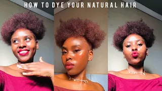 How I dyed my 4C natural hair Maroon|No bleach| South African YouTuber
