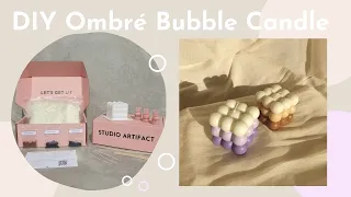 How to Make an Ombre Layered Bubble Cube Candle at Home | Easy DIY Candle Making Tutorial 2021