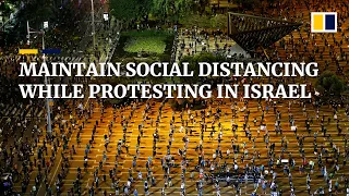 Thousands of Israelis hold socially distant protest against Netanyahu amid coronavirus pandemic