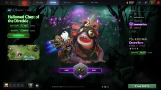 Dota 2 - Opening 10 Hallowed Chest of the Diretide! VERY LUCKY!