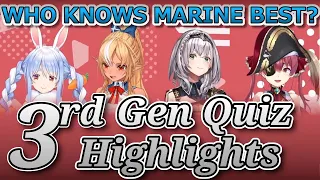 3rd Gen Test their Knowledge of Marine【Eng Sub|Hololive】