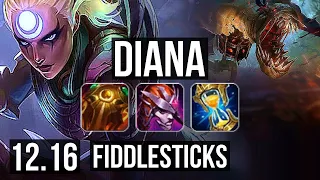 DIANA vs FIDDLESTICKS (JNG) | 8/0/8, 65% winrate, Legendary | EUW Master | 12.16