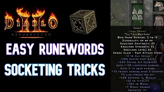 [Diablo 2] Tips on Early RUNEWORDS and SOCKETING! How to add Sockets with THE CUBE.