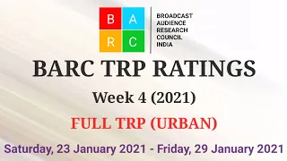 BARC TRP Ratings Week 4 (2021) : Full TRP Report (Urban)