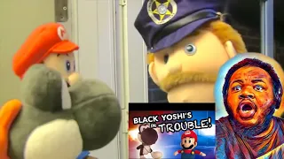 SML Movie: Black Yoshi's In Trouble (REACTION) #sml #blackyoshi #jeffy #supermariologan 😂🍗