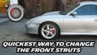 Quickest way to change front struts on Porsche 996/997/986/987 (How to remove shocks and springs)