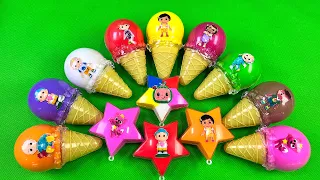 Hunting Pinkfong with CLAY inside Ice Cream Cone, Stars,... Coloring! Satisfying ASMR Videos