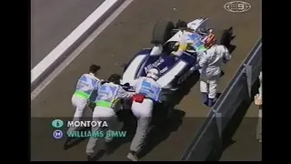 Juan-Pablo Montoya crashes into David Coulthard - 2002 European GP