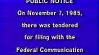 WPWR Channel 60 - "Public Notice" (1985)