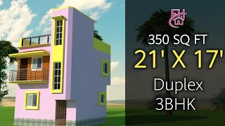 21x17 house design||21x17 building plan||350 sqft house design||small plan||eh construction