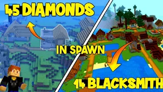 45 diamond 💎 and 14 blacksmith at spawn 😮 || God seed for minecraft 1.20