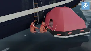 Vídeo Dispositivo salvamento balsa salvavidas