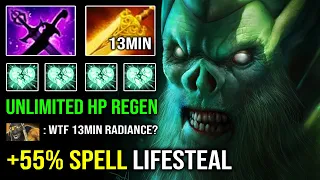 CRAZY +55% Spell Lifesteal 13Min Radiance Necrophos | WTF Unlimited HP Regen Dota 2