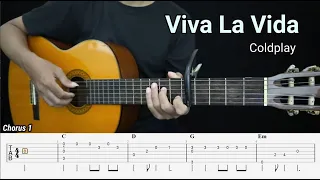 Viva La Vida – Coldplay - Fingerstyle Guitar Tutorial + TAB & Lyrics