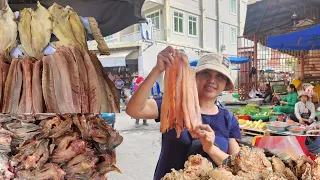Cambodia #53  🇰🇭 2024 Food Market - Buying Dried Fish