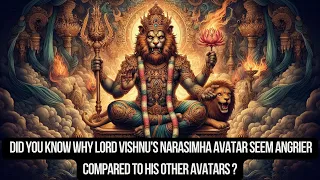 🦁📛🔥Did you know why  Lord Vishnu's Narasimha avatar seem angrier compared to his other avatars?🦁📛🔥