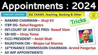 Appointments 2024|| February updated|| For All exams|| Tricks 🌝