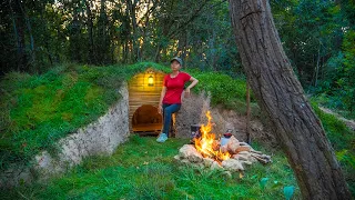 Girl Living Off Grid Build The Most Beautiful dugout in the forest, work and relax with nature