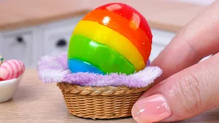 1000+ Miniature Jelly Ideas  🌈 Tasty Miniature Rainbow Jelly Egg Recipe | Mini Cakes Baking