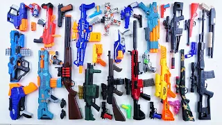 Collecting 7 Sniper Guns and NERF SHELL STRIKE M16 Sniper Gun Nerf Mega AK47 Gun Shotgun Dragunov