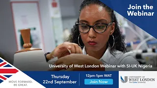 Nigeria Webinar: Study in London at the University of West London