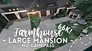 [ bloxburg ] no gamepass large farmhouse mansion - 66k! ꒰ exterior build ꒱ - itapixca builds