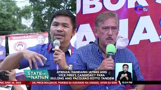 Atienza, handang iatras ang kandidatura sa pagka-bise para isulong ang Pacquiao-Sotto tandem | SONA