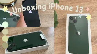 ✧iPhone 13 Unboxing| 128gb, Green| Aesthetic ✧