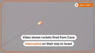 Video shows rockets from Gaza to Israel intercepted