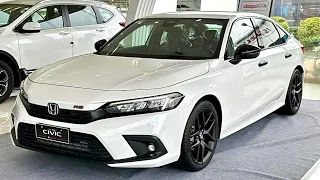 Cool Sedan ! Honda Civic RS ( 2023 ) White Color | Full Walk Around