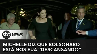 Michelle Bolsonaro diz que ex-presidente está nos EUA "descansando"  | #SBTNewsnaTV (31/01/23)