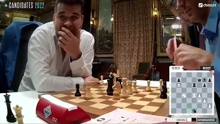 LAST MOMENTS of Fabiano Caruana vs Ian Nepomniachtchi in Chess Candidates 2022