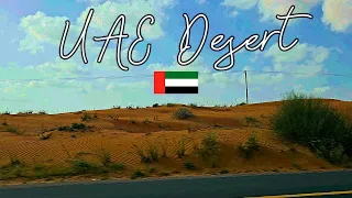 RELAXING DRIVE ALONG UAE DESERT | PIANO BACKGROUND MUSIC FROM YOUTUBE MUSIC LIBRARY