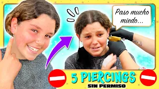 ¡ME HAGO 5 PIERCINGS en UN DÍA! 😱 ¿Se enfadará mi MADRE? 😡 Daniela se HACE UN PIERCING sin PERMISO 🤩