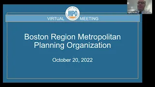 Boston Region MPO Board Meeting: October 20, 2022