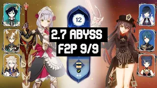 Noelle C6 DPS - Hu Tao C1 Funerational | 2.7 Abyss Floor 12 - 9 Stars F2P no retries