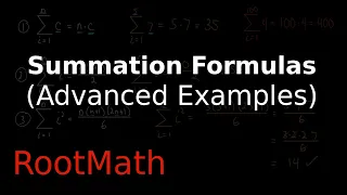 Summation Formulas and Sigma Notation (Part 4)  Examples