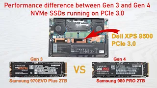 NVMe SSD Gen 3 vs Gen 4 running at PCIe 3.0. Samsung 970EVO Plus vs Samsung 980 PRO on Dell XPS 9500