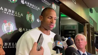 Al Horford REACTS to Jaylen Brown GAME TYING Shot to Force OT | Celtics vs Pacers Game 1 Postgame