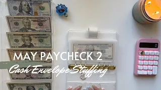 May 2024 Budget | Cash Envelope and Sinking Fund Stuffing | Paycheck 2 | 24 Year Old Budgeter
