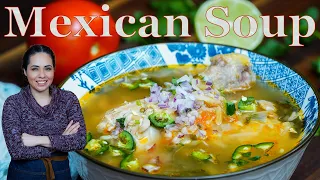 Chicken soup recipe | MEXICAN STYLE chicken soup with RICE | Caldo de pollo