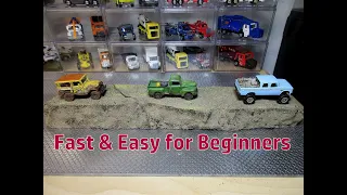 Easy Diorama Display for Hobby Room: Great for 1:64 Hot Wheels and Other 1/64 scale 4x4 and Trucks.