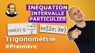 Résoudre une INÉQUATION avec COSINUS ou SINUS dans un intervalle PARTICULIER - Première