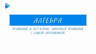 7 класс - Алгебра - Уравнение и его корни. Линейное уравнение с одной переменной