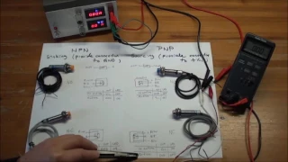 NPN & PNP NO NC Proximity Switches - experiments with function and Pull Down Resistors
