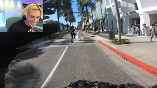 xQc Reacts to Biker in LA spotting him