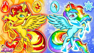 MY LITTLE PONY Funny Stories: Rainbow Dash and Sunset Shimmer Hot VS Cold Challenge | Annie Korea