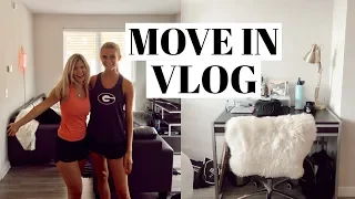 COLLEGE MOVE IN VLOG | road trip, decorating, meet my ROOMMATE!